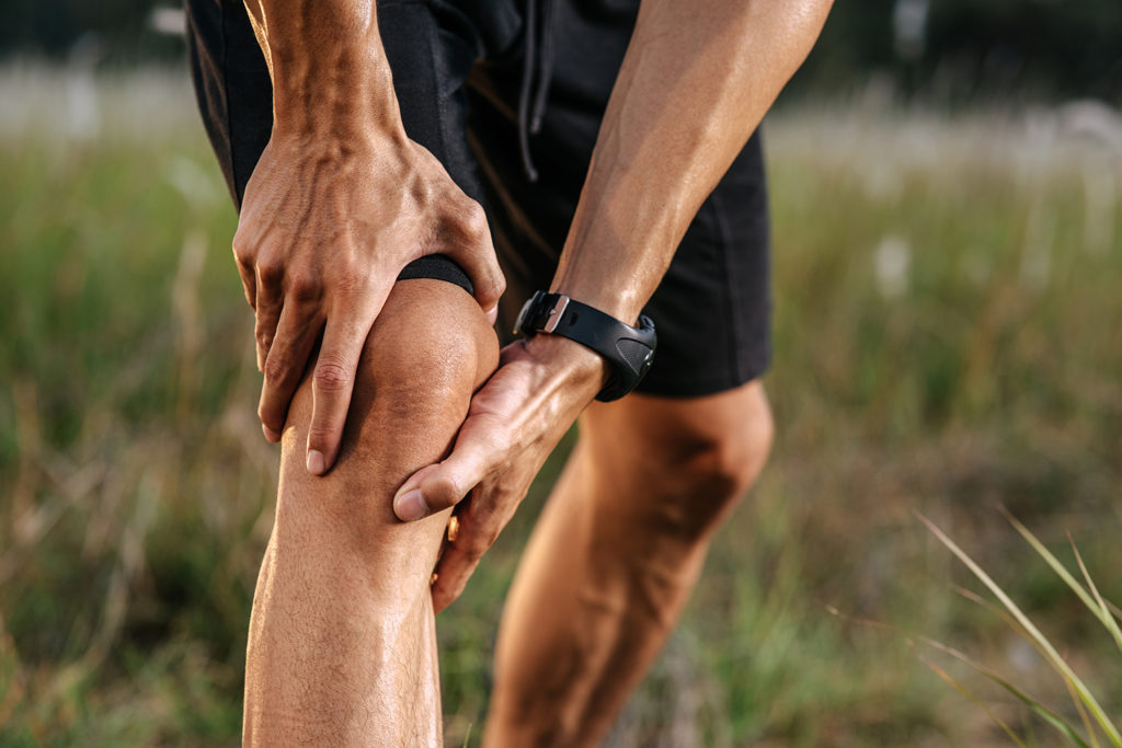 man having a knee pain